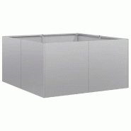 Helloshop26 - Jardinière carrée moderne pour balcon jardin 80 x 80 x 40 cm stable et décorative en acier galvanisé 02_0051527 - acier 3000236961455