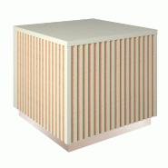 Podium bas Vertigo T01 MDF naturel et blanc mat 45x45x40cm