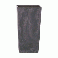 Prosperplast - Pot haut 19 L Urbi Square Effect en plastique avec réservoir, anthracite, 44,9x24x24 cm - gris plastique ZA1136