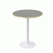 RestooTab - Table Rome blanc Ø70cm verde comodoro fenix chants couleur laiton - vert Bois manufacturé TB-ROM1-R70M-VER.CO-LAI