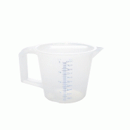 Schneider - Tasse doseuse, 1 litre + couvercle, poignée fermée - blanc plastique polypropylène 200408