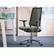 Siège de bureau ergonomique Sense - Mécanisme Synchro Motion - 5 positions de blocage - Accoudoirs 3D ou 4D - Piètement aluminium poli Siège de bureau ergonomique Sense - Mécanisme Synchro Motion - 5 positions de blocage - Accoudoirs 3D ou 4D - Piètement aluminium poli
