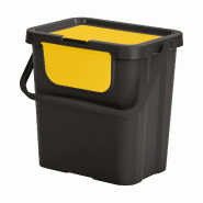 Tontarelli - Double Fashion Model Poubelle 24L avec poignée noire/ambre - jaune plastique IN7359