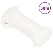 Vidaxl corde de bateau blanc complet 3 mm 50 m polypropylène 152535