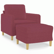 VidaXL Fauteuil avec repose-pied Rouge bordeaux 60 cm Tissu Modèle Orion Master Office - 3201190