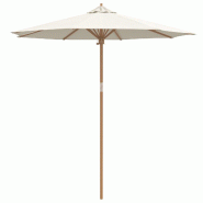 VidaXL Parasol de jardin Blanc crème Ø 270 x 260 cm Bambou Modèle Aéris Outdoor - 4108082