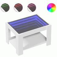 VidaXL Table basse avec LED blanc 73x53x45 cm bois d'ingénierie Modèle Toscane Moderne - 847546