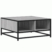 VidaXL Table basse sonoma gris 60,5x60,5x30 cm bois d'ingénierie/métal Modèle Liberté Royale - 848767