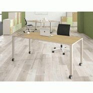 Bureau droit professionnel individuel Atao sur roulettes - Largeur 100 à 160 cm - Profondeur 70 à 80 cm - Bois mélaminé - Personnalisable - Fabriqué en France - Garantie 8 ans Bureau droit professionnel individuel Atao sur roulettes - Largeur 100 à 160 cm - Profondeur 70 à 80 cm - Bois mélaminé - Personnalisable - Fabriqué en France - Garantie 8 ans