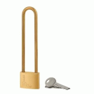 Cadenas à clé Type 1, laiton, extérieur, anse haute acier, 40mm, 2 clés - THIRARD - doré 3150260800432 Cadenas à clé Type 1, laiton, extérieur, anse haute acier, 40mm, 2 clés - THIRARD - doré 3150260800432