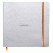 Cahier souple Rhodiarama argent 190x250 / B5, 160p./80 feuilles ivoire 90 g/m², ligné - argenté 117501C