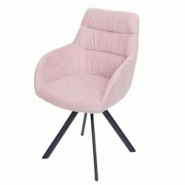 Décoshop26 - Chaise de salle à manger avec accoudoir pivotant en velours rose 04_0006317 - 3000261703693 Décoshop26 - Chaise de salle à manger avec accoudoir pivotant en velours rose 04_0006317 - 3000261703693