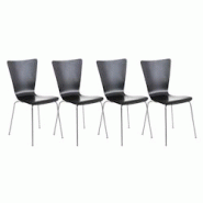 Décoshop26 - Lot de 4 chaises de cuisine salle à manger empilable en bois noir et structure stable à quatre pieds en métal 10_0003172 - noir 30002 Décoshop26 - Lot de 4 chaises de cuisine salle à manger empilable en bois noir et structure stable à quatre pieds en métal 10_0003172 - noir 30002