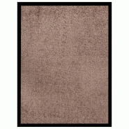Décoshop26 - Paillasson de porte d'entrée bordure noire surface dessous antidérapant 40 x 60 cm PP torsadé marron et vinyle DEC040628 - marron 300