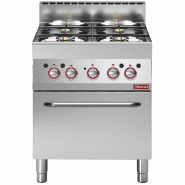 Diamond - Fourneau gaz 4 feux vifs, avec four électrique à convection GN 1/1 - réf. G65/4BFEV7-230V/3-N - gris AKS-G65/4BFEV7-230V/3-N