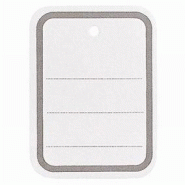 Étiquette textile à trou blanche cadre gris 30x46mm - boîte de 1000