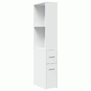 Helloshop26 - Armoire de salle de bain étroite pratique avec roulettes 22 x 41 x 135 cm espace de rangement design en bois 02_0050664 - métal 300023