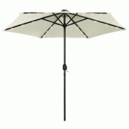 Helloshop26 - Parasol avec led et mât en aluminium 270 cm blanc sable 02_0008075 - blanc aluminium 3000432347763