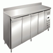 KLIMAITALIA Table frigo inox avec 4 ptes avec crédence. Thermo num. T° -2°C/+8 °C. Dim. (LxLxH) 223x60x96 cm. Mod. SNACK4200TN - 1468