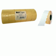 Lot de 6 rouleaux de 1500 étiquettes blanches pour pince, format 26x12 mm - 3270241009163