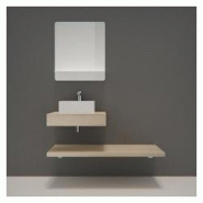 MOB-IN Meuble de Salle de Bain WILL - Plan épais 60 cm + Plan fin 120 cm + Vasque + Miroir + Equerres - marron 3760232698075 MOB-IN Meuble de Salle de Bain WILL - Plan épais 60 cm + Plan fin 120 cm + Vasque + Miroir + Equerres - marron 3760232698075