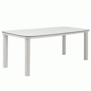 Oviala Business Table de jardin structure en aluminium 8 personnes L213x90cm beige - beige aluminium 115228