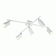 Plafonnier LED, 5xGU10, max. 35W, Blanc, réglable - Trio - Marley - blanc 4017807411614