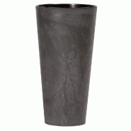 Prosperplast - Pot Tubus Slim Effect en plastique AVEC réservoir, coloris Anthracite, 28,6x15x15 cm - gris plastique ZA1441