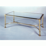 Table basse Osborne - 43700 - Plateau en verre trempé - Finition bronze dorure or 24K Table basse Osborne - 43700 - Plateau en verre trempé - Finition bronze dorure or 24K