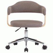 VidaXL Chaises pivotantes à manger lot de 4 taupe bois courbé et tissu Modèle Sienna - 8720286023471