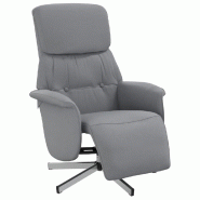 VidaXL Fauteuil inclinable avec repose-pieds gris clair tissu Modèle Ovessal - 356657