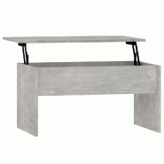 VidaXL Table basse gris béton 80x50,5x41,5 cm bois d'ingénierie Modèle Élégia Élite - 809642