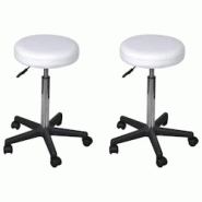 VidaXL Tabourets De Bureau Lot De 2 Blanc 35,5x84 Cm Similicuir - blanc 277175 VidaXL Tabourets De Bureau Lot De 2 Blanc 35,5x84 Cm Similicuir - blanc 277175