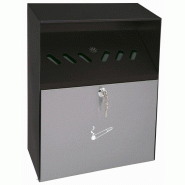 WEDO Cendrier mural compact, 6,8L, en tôle d'acier, noir/gris - 4003801794501