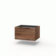 AQA Design Meuble sous-vasque en MDF 1 tiroir SOLMIRA chêne rio L.60 P.45 H.35 MPSO061H-RR - marron Bois manufacturé MPSO061H-RR