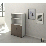 Armoire mi-haute mixte à portes battantes Luxury- Ofitres - Basalto mat_0