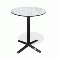 CITY Garden Table ronde de jardin en acier noir et plateau HPL effet marbre blanc - BISTRO - noir acier BISTRO-TB60-HPL-MB CITY Garden Table ronde de jardin en acier noir et plateau HPL effet marbre blanc - BISTRO - noir acier BISTRO-TB60-HPL-MB