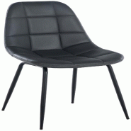 CLP Chaise de salle à manger Tom avec Pieds en métal noir Gris/Similicuir - gris polyester 321163