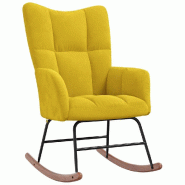 Décoshop26 - Fauteuil à bascule d'allaitement rembourré relax pour salon en velours jaune moutarde DEC029014 - jaune 3000257169434