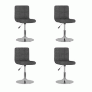 Décoshop26 - Lot de 4 tabourets de bar chaises de comptoir siège pivotant hauteur réglable en tissu gris foncé DEC025357 - gris 3000255207848 Décoshop26 - Lot de 4 tabourets de bar chaises de comptoir siège pivotant hauteur réglable en tissu gris foncé DEC025357 - gris 3000255207848