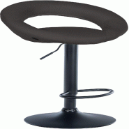 Décoshop26 - Tabouret de bar x1 assise ronde et style contemporain en tissu gris foncé et métal noir 10_0005902 - gris métal 3000265288806