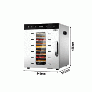 Déshydrateur automatique en acier inoxydable avec 10 plateaux 230V