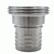 Douille DIN mâle inox annelée à collerette - YDIMDAIX065 - DN 65 - Accouplement facilité - Serrage rapide_0