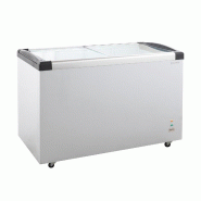 GastroHero Congélateur coffre ECO 450 avec couvercle coulissant en verre, 4 roulettes - blanc TKTR-ECO450GN GastroHero Congélateur coffre ECO 450 avec couvercle coulissant en verre, 4 roulettes - blanc TKTR-ECO450GN