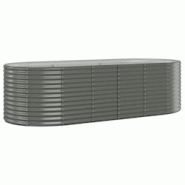 Helloshop26 - Jardinière bac lit surélevé plantes fleurs terrasse jardin de jardin acier enduit de poudre 249 x 100 x 68cm gris 02_0039612 - 300021 Helloshop26 - Jardinière bac lit surélevé plantes fleurs terrasse jardin de jardin acier enduit de poudre 249 x 100 x 68cm gris 02_0039612 - 300021