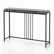 Helloshop26 - Table console étroite 120 x 30 x 90 cm espace de rangement design moderne ambiance chic en mdf noir 20_0020737 - noir 3000233652653