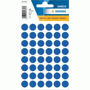 HERMA 240 pastilles adhésives coloris bleu foncé, Ø 13 mm (5 feuilles 9x16 / cdt) - 4026631028417