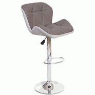 Mendler Tabouret de bar HWC-A92, chaise de bar tabouret de comptoir, hauteur réglable similicuir ~ taupe-gris - beige matière synthétique 74257