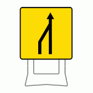 Panneau KD10 - Annonce de la réduction des voies à gauche sur pied Lyonnais