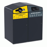 Rossignol Point de tri sélectif Trirok, avec serrure - emballages / autres déchets - 2 x 240l - anthracite mat - RAL 7016 - 3019920511814